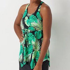 Denim & Co. Beach Tankini Top Black Size 20W P1974